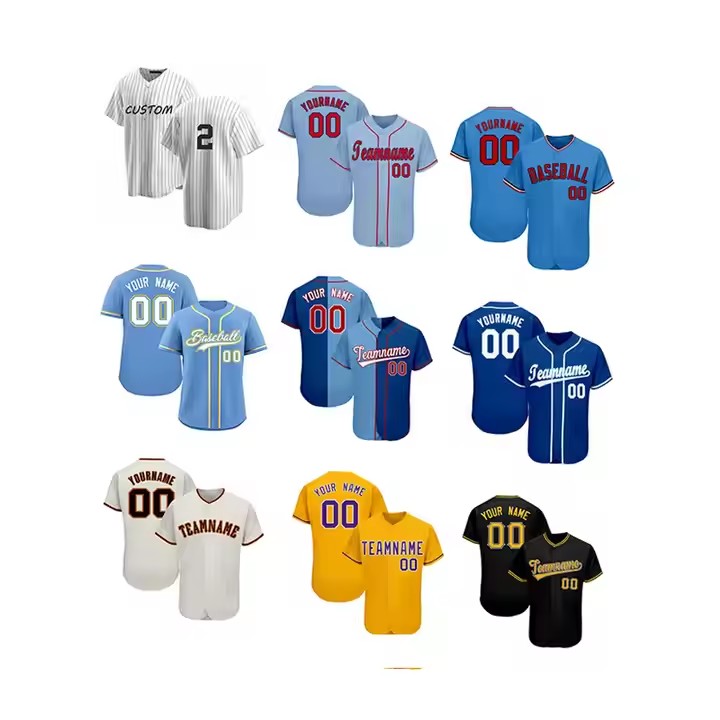 Polyester Printed Striped Baseball Jersey Customized Color Baseball Uniform Custom Volleyball Uniforms