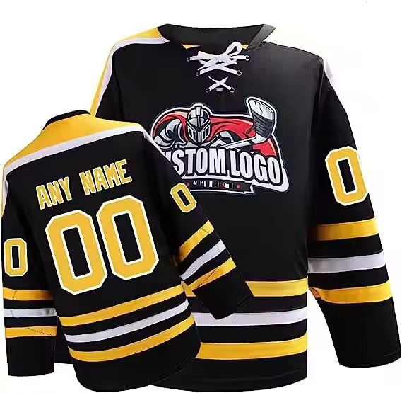 Custom Men Sublimation Printing Mesh Hockey Wear Youth Team Number Tackle Twill Embroidery Logo Ice Hockey Jersey Lace up