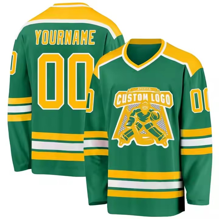 Custom Men Sublimation Printing Mesh Hockey Wear Youth Team Number Tackle Twill Embroidery Logo Ice Hockey Jersey Lace up