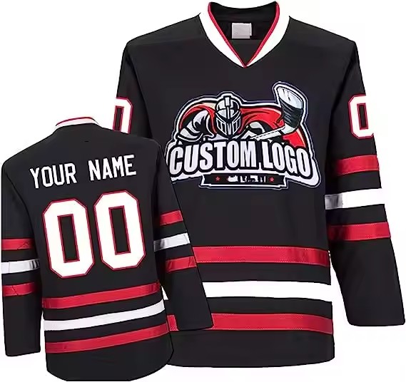 Custom Men Sublimation Printing Mesh Hockey Wear Youth Team Number Tackle Twill Embroidery Logo Ice Hockey Jersey Lace up