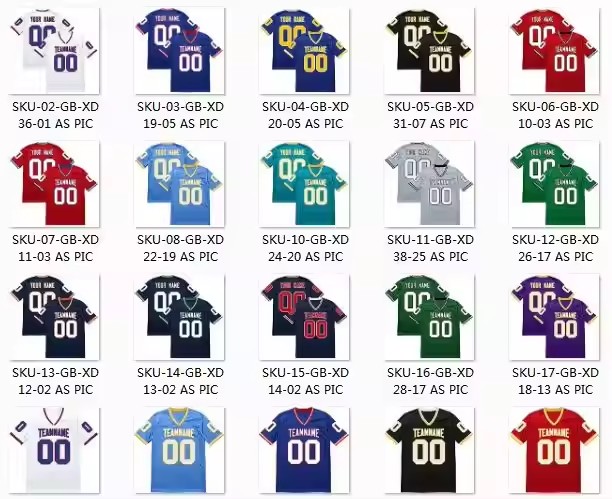 Wholesale Adult Youth Custom Polyester Mesh Sublimation Embroidery Patches American Football Jersey