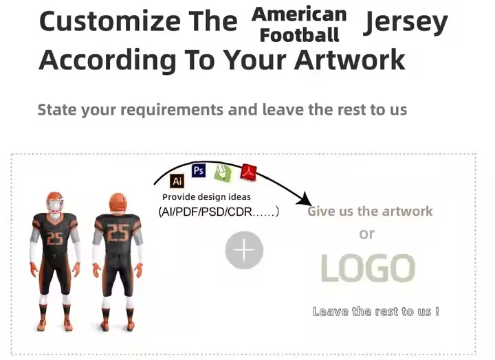 100% Polyester Breathable Quick Dry Men's Athletic Football Training Jersey American Football Jersey