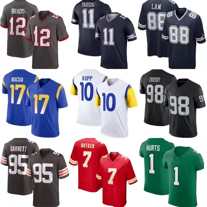 Team logo Custom Sublimation Blank Wear Jersey Polyester Mesh Vintage Kids Men American Football Jerseys 24/25