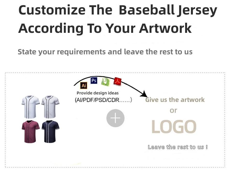 Custom Blank 100% Polyester Button Down Baseball Shirt Custom Baseball Jersey