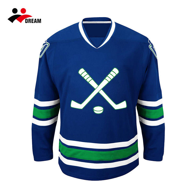 Polyester Long Sleeve Ice Hockey Sports Team Shirts Breathable Sublimation Custom Ice Hockey Jersey