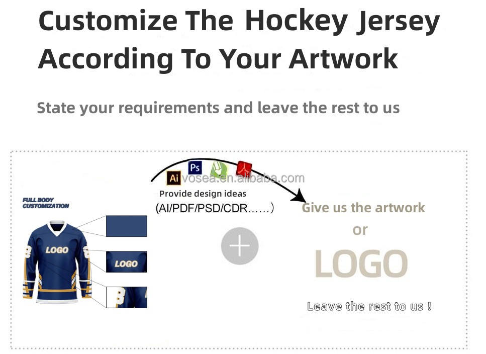 Customized Design Embroidery Hockey Jersey High Quality Sublimated Ice Hockey Uniform