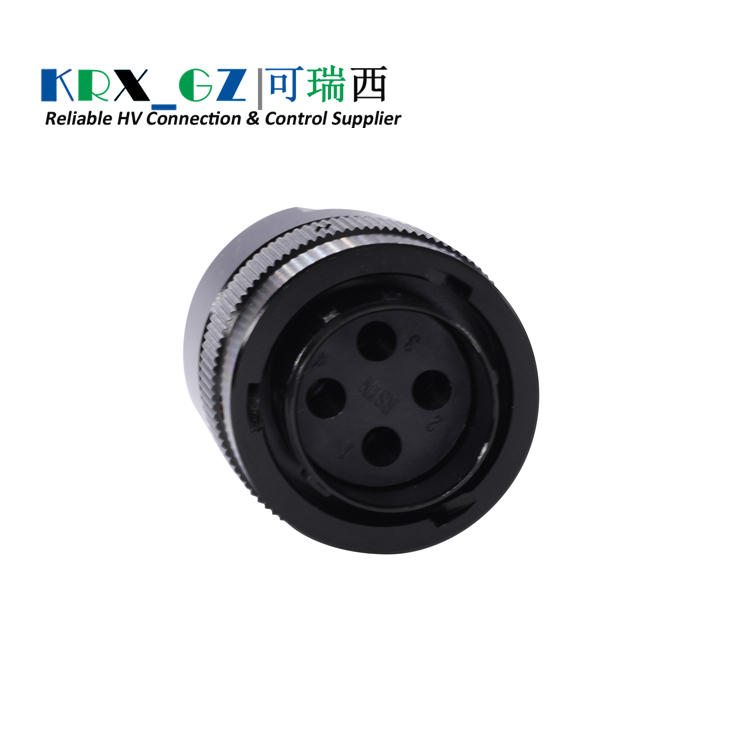 HV EV Connector 16A/25A/35A 4Pin IP67 Waterproof Metal Circle Socket For 2.5 mm²/4.0mm²/6.0mm² Wire