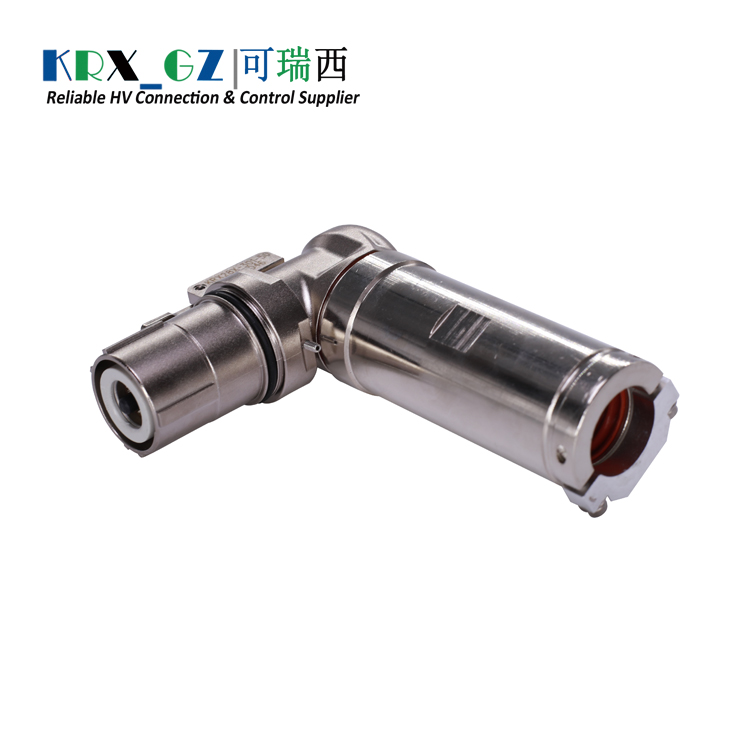 High Voltage Connector 1 Pin 500A HVIL Shield Cable Right Angle Metal Plug X Key 120mm² Cable