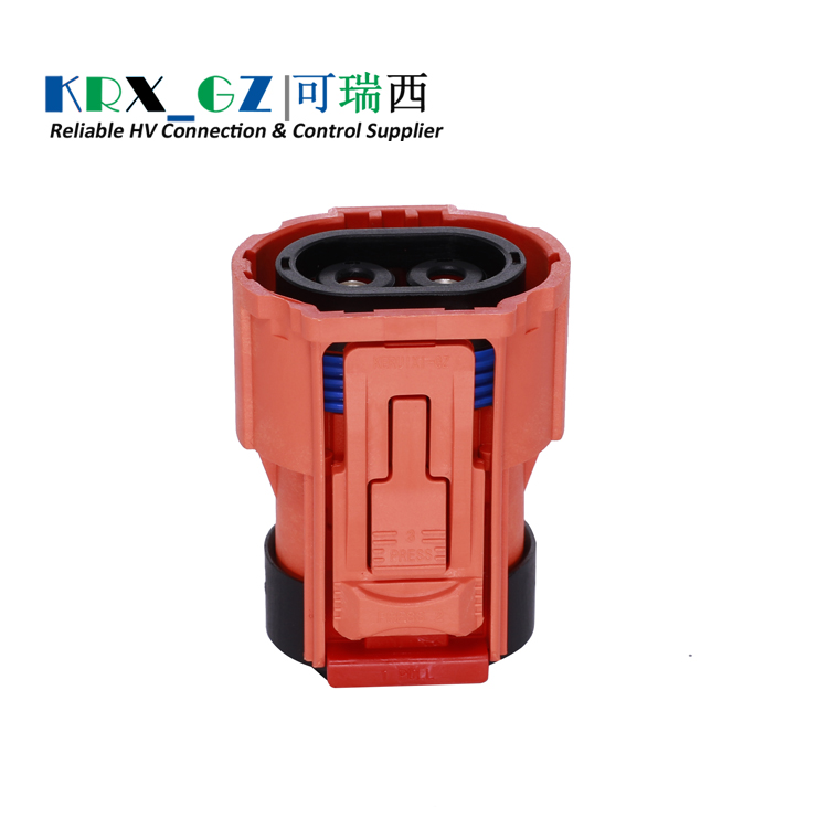 High Current Battery Connectors 60A Electric Vehicle Plastic HVIL Connector 2 Pole IP67 For 10mm² Shield Wire