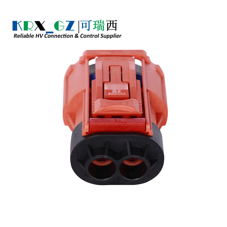 High Current Battery Connectors 60A Electric Vehicle Plastic HVIL Connector 2 Pole IP67 For 10mm² Shield Wire