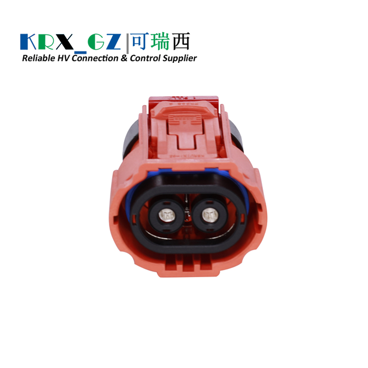 High Current Battery Connectors 60A Electric Vehicle Plastic HVIL Connector 2 Pole IP67 For 10mm² Shield Wire