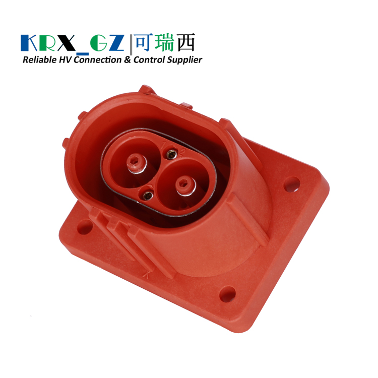 High Current Battery Connectors 60A Electric Vehicle Plastic HVIL Connector 2 Pole IP67 For 10mm² Shield Wire