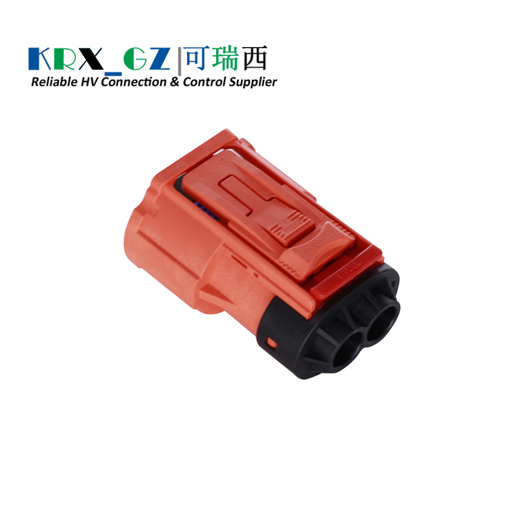 High Voltage HVIL EV connector OBC Motor Inverter 2 Pin 35A Plastic Socket Waterproof For 6.0mm² Shield Cable