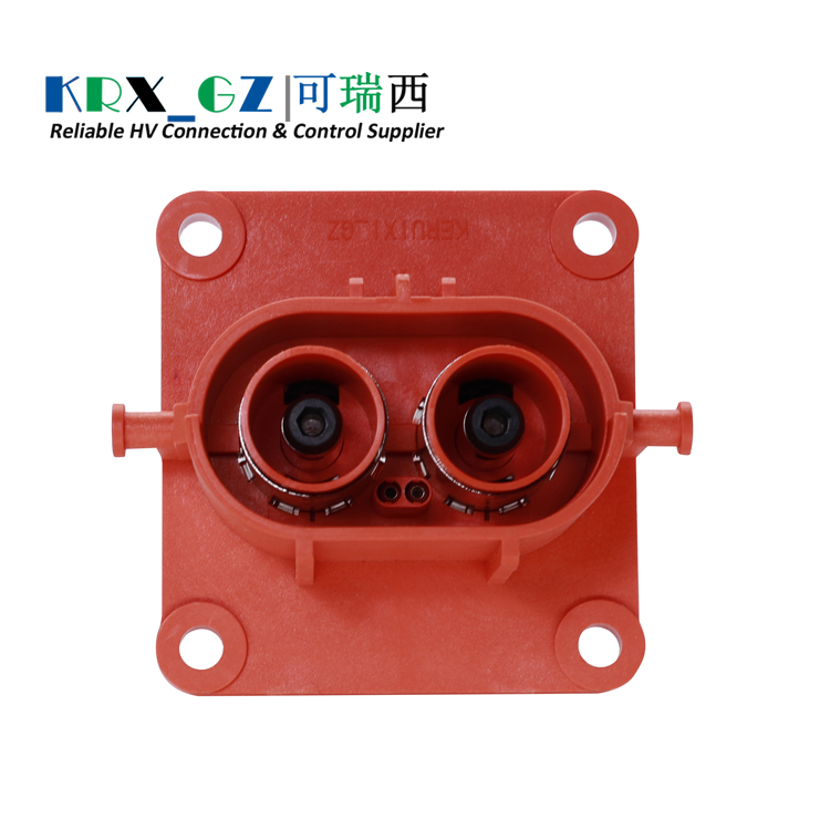 High Voltage Plastic Connector 2 Pin 120A/150A/200A HVIL Straight Plug IP67 For 25 mm²/35 mm²/50mm² Cable