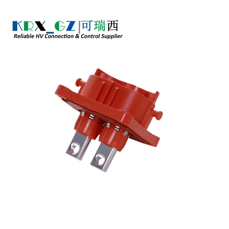 High Voltage Busbar Socket Connector 2 Pin Plastic Receptacle IP67 X Coded With Shield Cable 200A