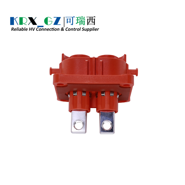 High Voltage Busbar Socket Connector 2 Pin Plastic Receptacle IP67 X Coded With Shield Cable 200A