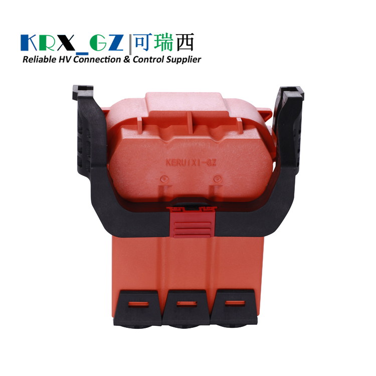 High-Voltage Interconnection Connectors for EV HEV 3 Pin Right Angle Plastic Plug 150A IP67 Shield