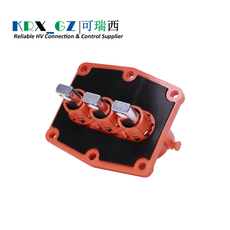 HV Cable Connector HVIL Busbar Plastic Socket 200A 3 Pole 150A/35 mm² Shield Cable IP67 EV Automotive