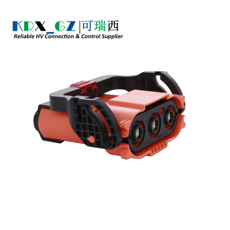 HV Cable Connector HVIL Busbar Plastic Socket 200A 3 Pole 150A/35 mm² Shield Cable IP67 EV Automotive