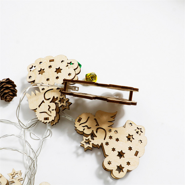 Christmas atmosphere Custom wholesale LED Wooden Christmas Tree Pendant