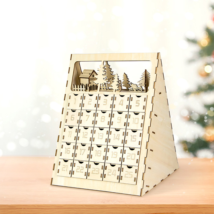 New design fashion Christmas Countdown Wooden Advent Calendar