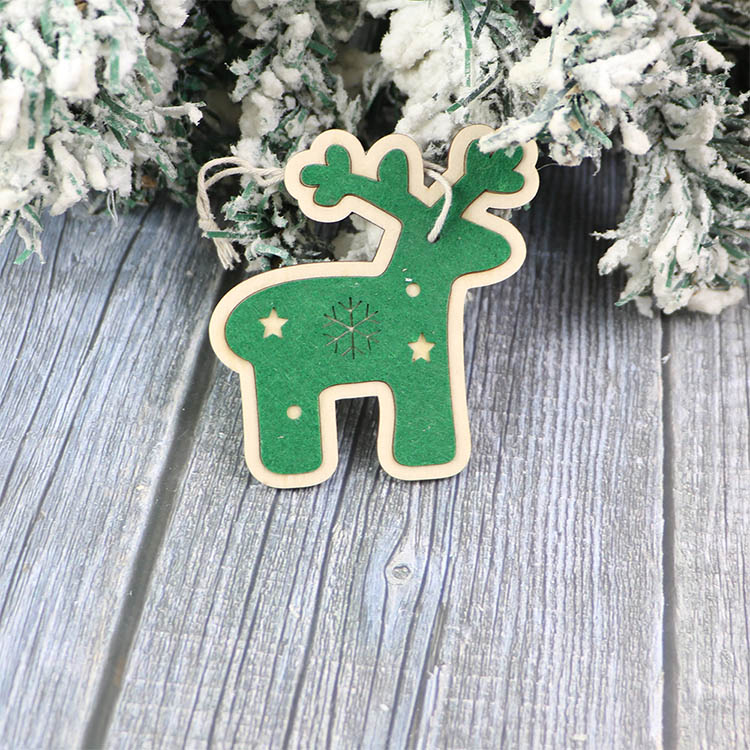 Wooden Christmas Pendants Christmas Tree Decoration Felt Ornaments For 2025 Christmas