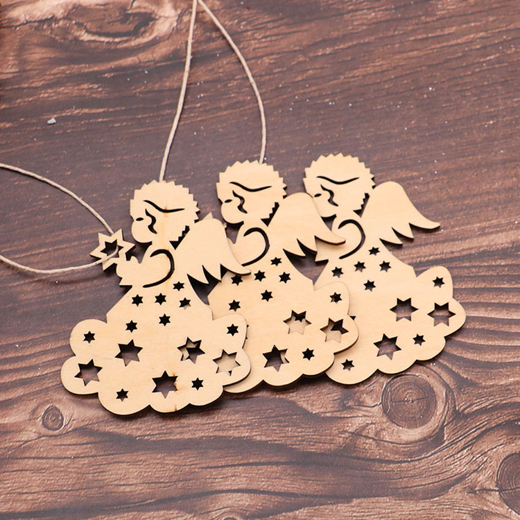Christmas Ornament Kit Wooden Angel Christmas Pendants For Christmas Tree Decoration