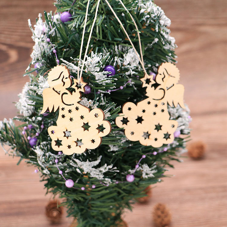 Christmas Ornament Kit Wooden Angel Christmas Pendants For Christmas Tree Decoration