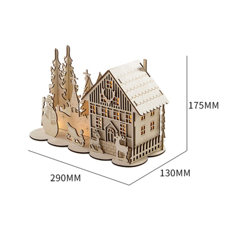 2025 Led Lighted Christmas Decoration Plywood Christmas House
