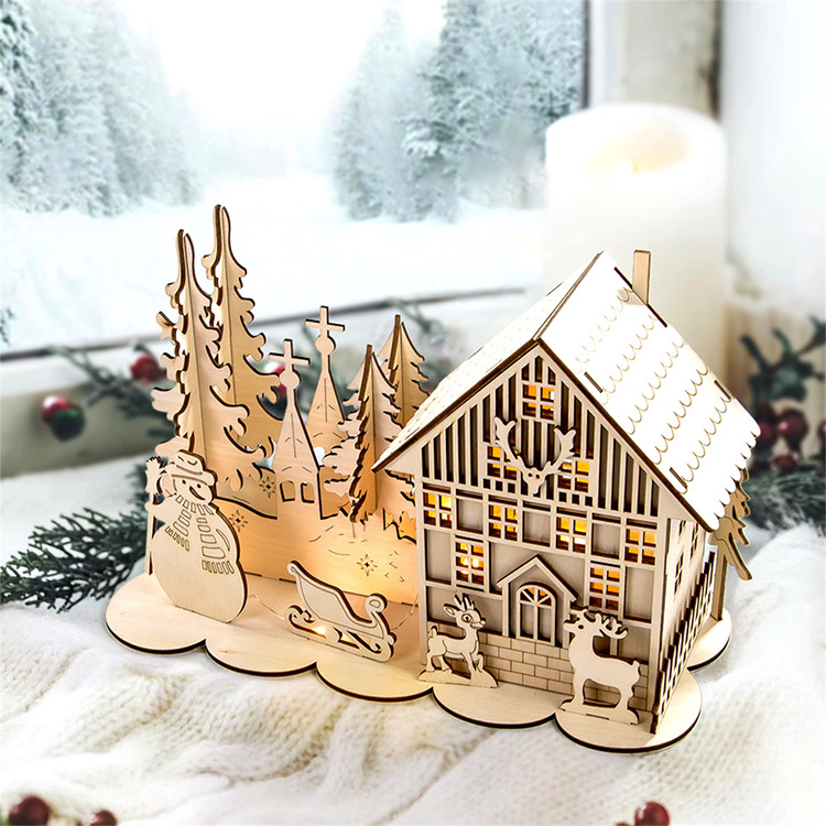 2025 Led Lighted Christmas Decoration Plywood Christmas House 2025 Led Lighted Christmas Decoration Plywood Christmas House