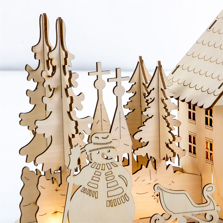 2025 Led Lighted Christmas Decoration Plywood Christmas House
