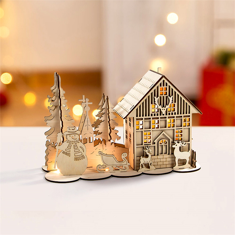 2025 Led Lighted Christmas Decoration Plywood Christmas House