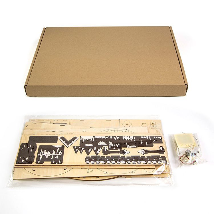 Plywood Christmas Village With Moving Train Laser Cut 3D Plywood Village Decor For Christmas