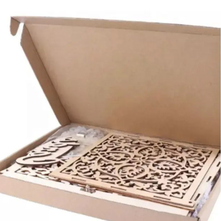 Plywood Laser Cutting Wood Gift Boxes Wood Wedding Invitation Card Box