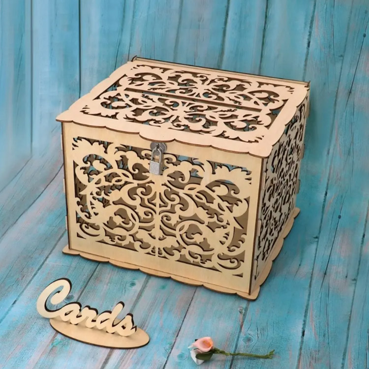 Plywood Laser Cutting Wood Gift Boxes Wood Wedding Invitation Card Box Plywood Laser Cutting Wood Gift Boxes Wood Wedding Invitation Card Box