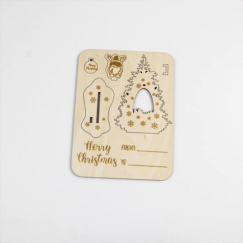 2025 New design Christmas gift wooden Christmas card postcard