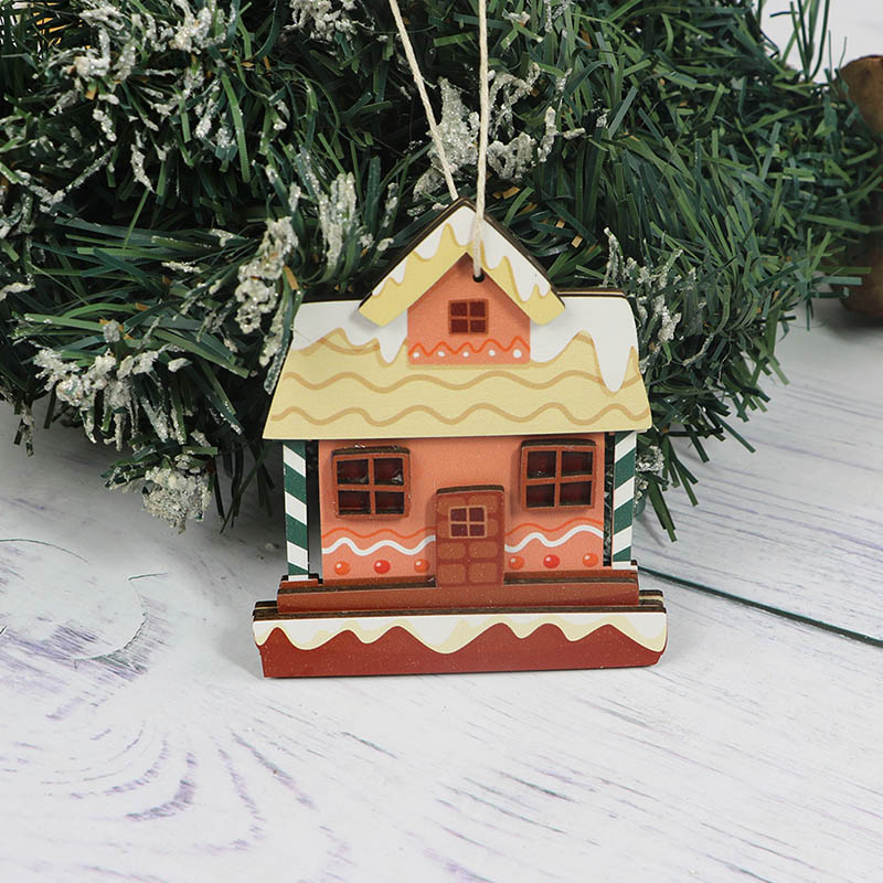 Factory direct laser cut Christmas tree pendants decorate wooden Christmas decorations