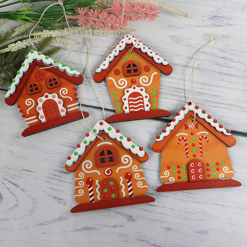 New popular UV print wooden snowflake pendant Christmas decoration