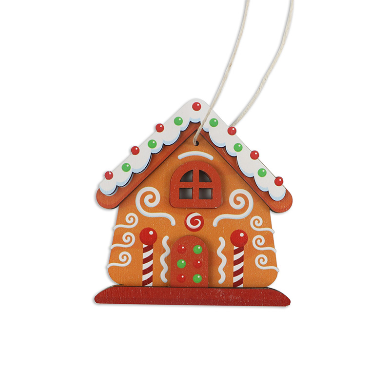 New popular UV print wooden snowflake pendant Christmas decoration