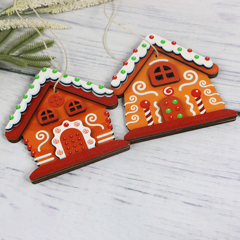 Custom design of laser cut wooden Christmas tree pendant Christmas holiday decoration