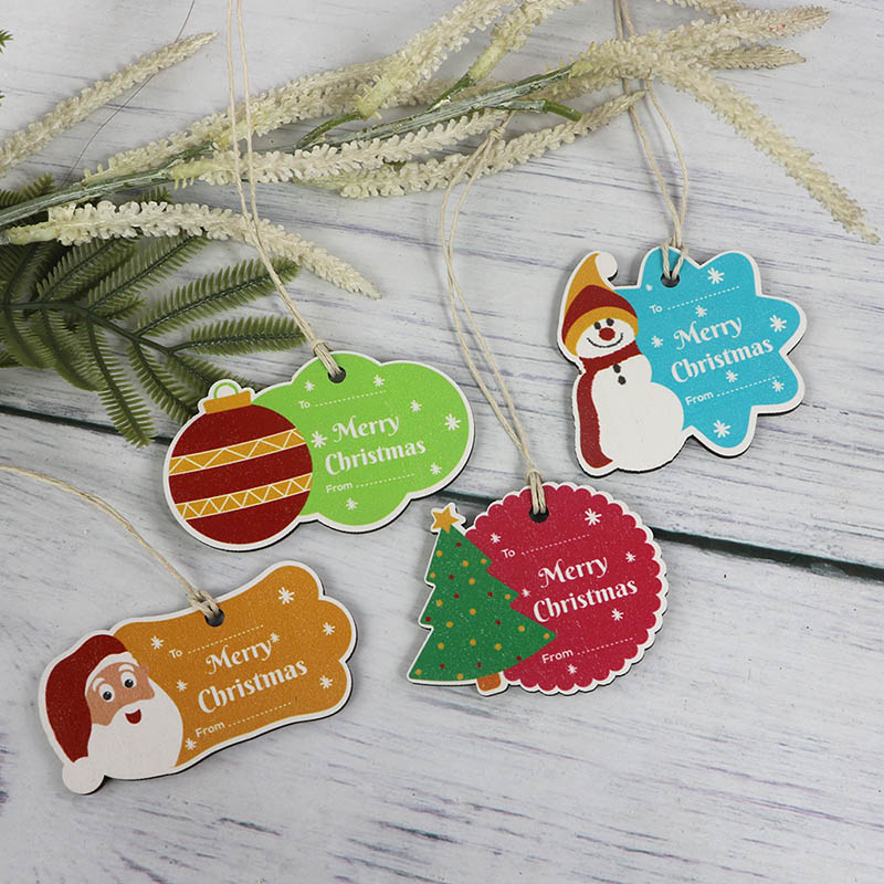 2025 New design UV print Christmas wooden Christmas tree decoration pendant