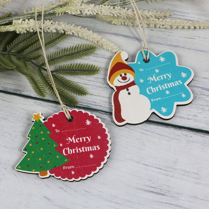 2025 New design UV print Christmas wooden Christmas tree decoration pendant