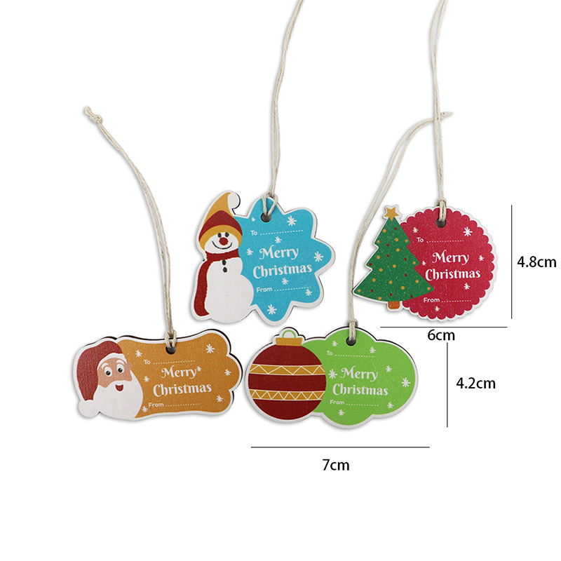 Newly designed wooden laser-cut Christmas tree pendant tags Christmas gift