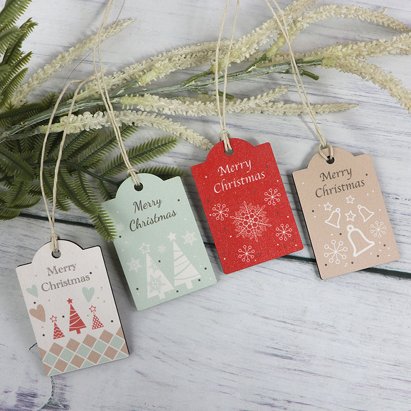 2025 Custom Christmas wooden Christmas tree decorations Christmas gift tags