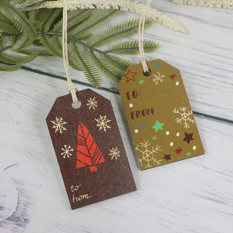 UV print wooden Christmas tags Wooden tags Christmas gift decoration