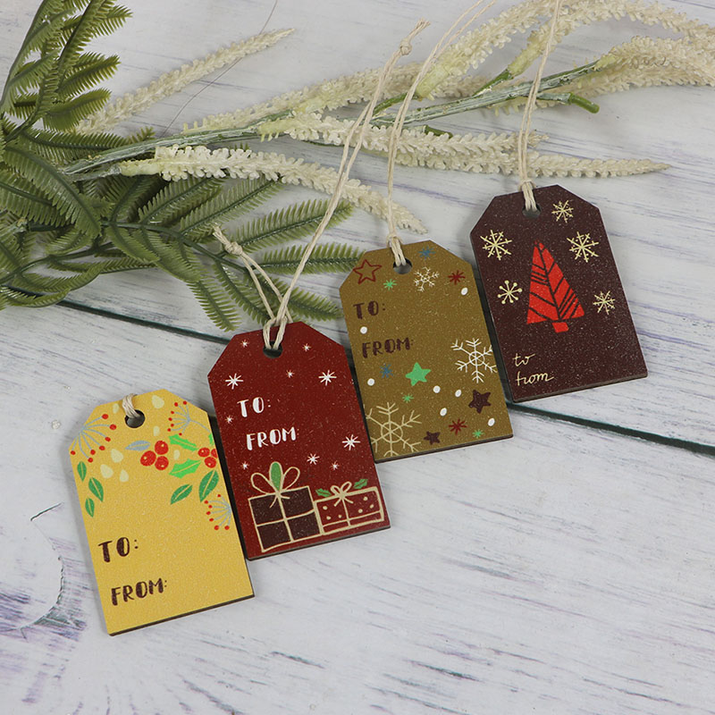 UV print wooden Christmas tags Wooden tags Christmas gift decoration