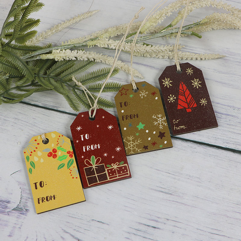 Wholesale personalized Christmas tree pendants wooden Christmas gift tags