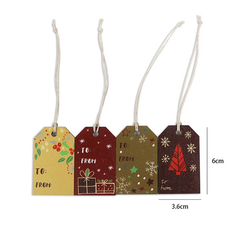 Wholesale personalized Christmas tree pendants wooden Christmas gift tags