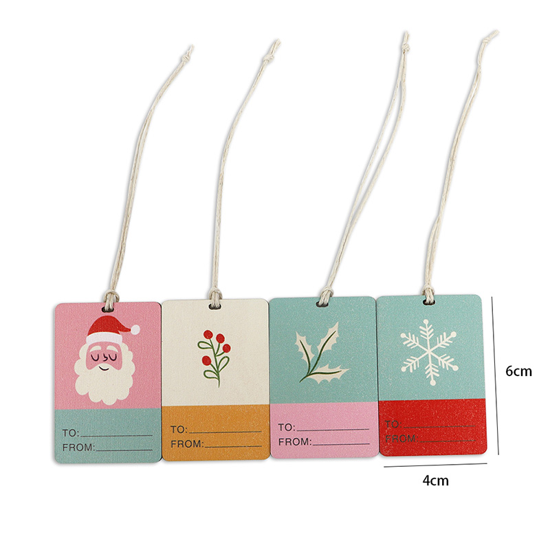 Newly designed popular Christmas tree pendant with wooden laser engraved label Christmas decorations