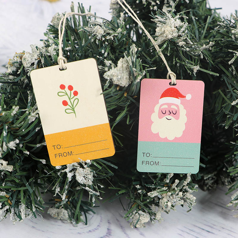 Laser cut natural wood craft DIY Christmas wooden label Christmas decorations